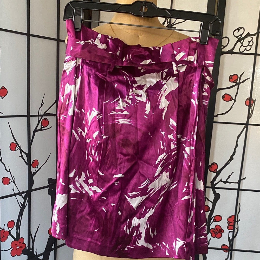 Theory Purple and White Mini Skirt